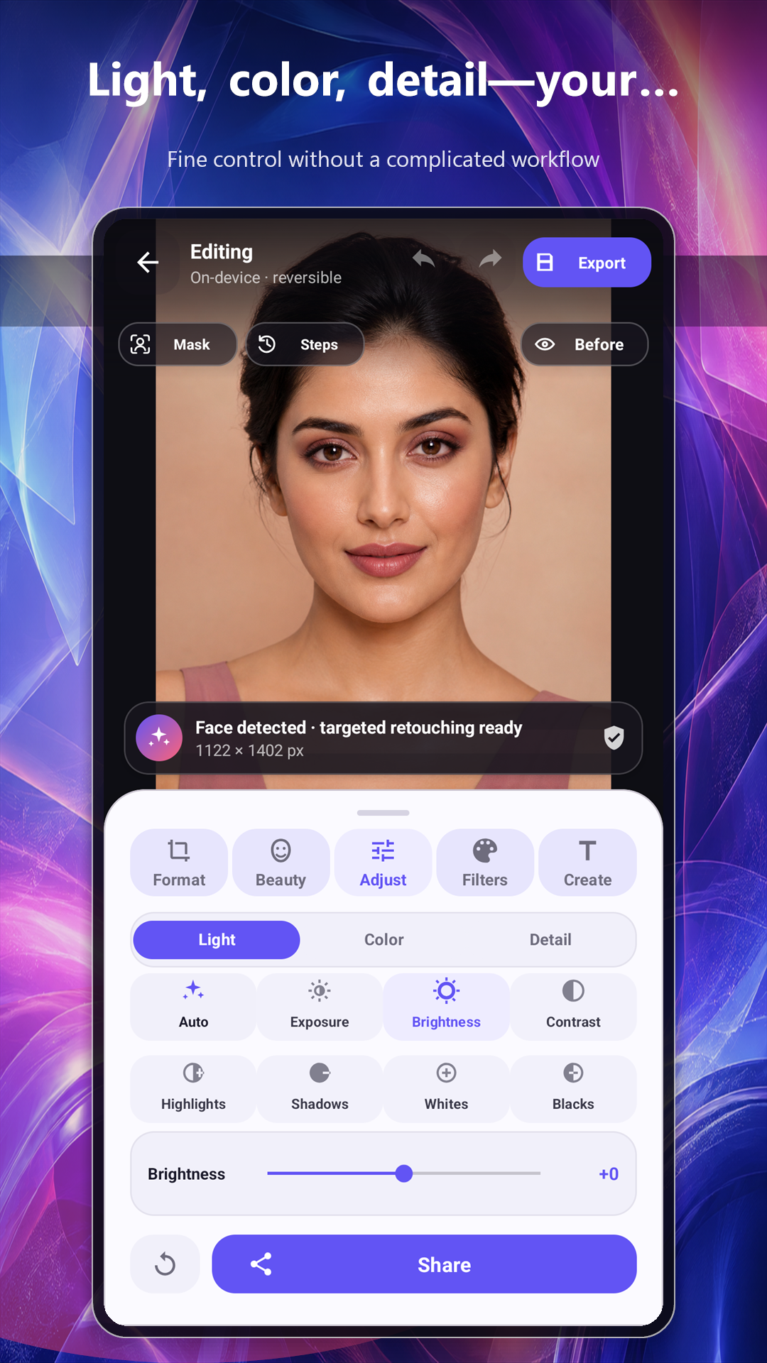 LumaEdit adjustment controls